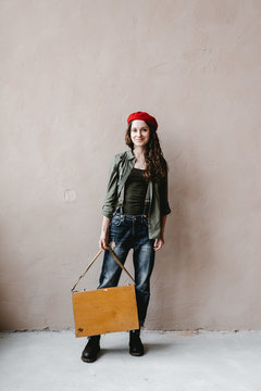 Female artist ready for plein air