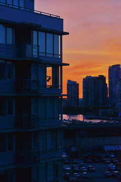 Condo Buildings at Sunset