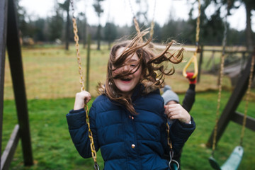 Girl on swing
