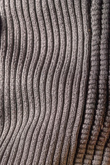 the texture of knitted clothes is gray
