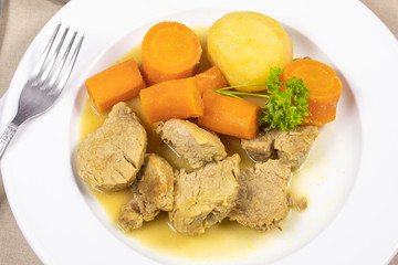 stir-fried pork with mustard and vegetables