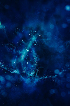 Glitter on blue background