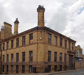 Fototapeta na wymiar an old 19th century industrial building in the historic little germany district in bradford west yorkshire