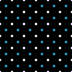 Double color blue white polka dot on black background vector. Orange background. Perfect for backgrounds, backdrop, fabric designs, pattern fill and wallpapers.