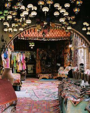 very beautiful multi-colored Turkish glass lamps