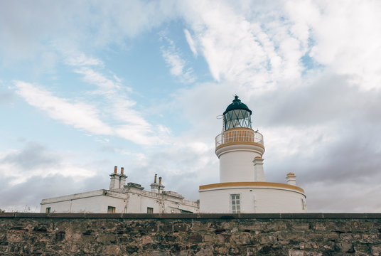 Lighthouse at Chanonry Point. Moray Firth, Scotland.