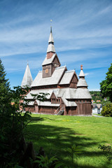 Fototapeta na wymiar Gustav-Adolf-Stabkirche, Hahnenklee, Deutschland