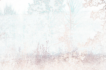  beautiful stems of winter grass covered with snow in glowing pastel colors