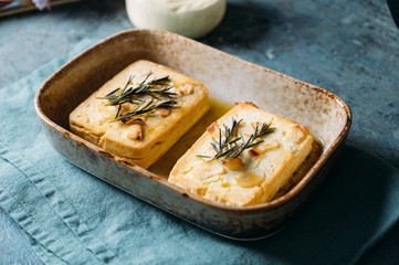 Food: baked feta cheese