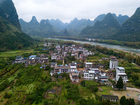 Karst mountain landscape in Xingping, Guangxi
