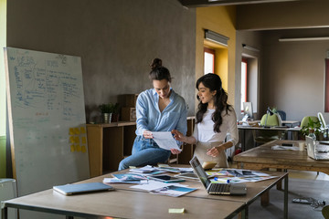 Young businesswomen working in a modern office