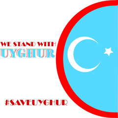  Save Uyghur vector Illustration. Uyghur people and the world. Uyghur people been discriminate by their government. Freedom from discrimination. We stand with Uyghur poster design. symbol of humanity