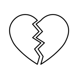 Broken heart icon. Simple flat vector illustration