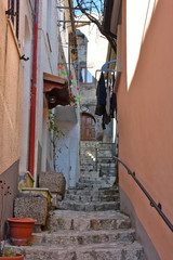 Roccamandolfi, Italy, 12/24/2019. A day of vacation in a medieval village in the Molise region.