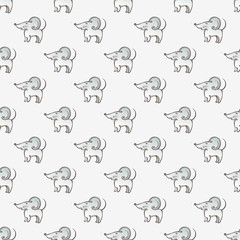 Obraz premium Chinese New Year seamless pattern with hand drawn rats