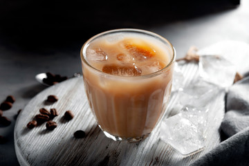 Chilled iced coffee. Coffee with milk.