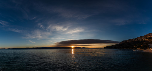 A perfect sunset on the beach