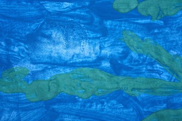 Fototapeta na wymiar blue green watercolor stain texture on a white paper sheet