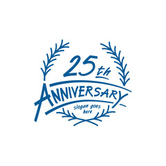 25 years design template. Twenty fifth years logo. Vector and illustration. 