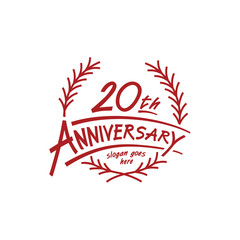 20 years design template. Twentieth years logo. Vector and illustration. 