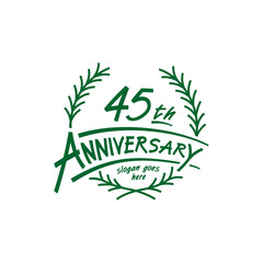 45 years design template. Forty fifth years logo. Vector and illustration. 