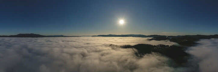 京都　雲海　雲海テラス　亀岡　空撮　ドローン　DJI　広告　素材　旅行　
