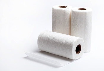 roll of towel paper isolated on white