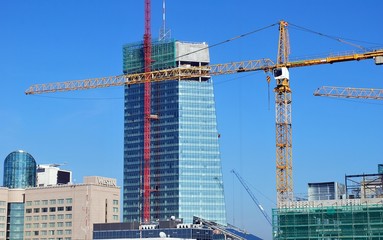 Construction of a skyscraper