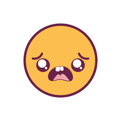 sad circle kawaii cartoon vector design