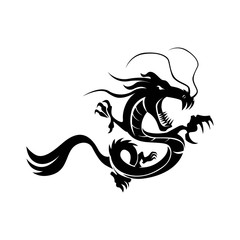 Creative Tribal Dragon Logo Design Vector Illustration