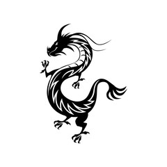 Creative Tribal Dragon Logo Design Vector Illustration