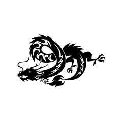 Creative Tribal Dragon Logo Design Vector Illustration