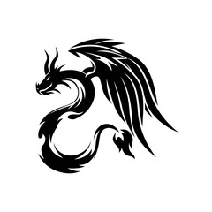 Creative Tribal Dragon Logo Design Vector Illustration