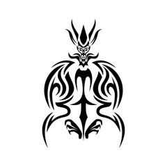 Creative Tribal Dragon Logo Design Vector Illustration