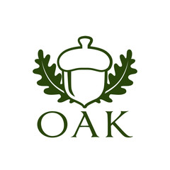 Green Creative Oak Tree Logo Design Symbol Illustration
