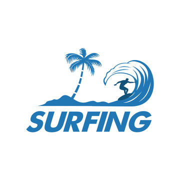 Vintage Surfing Graphics and retro logo vector illustration