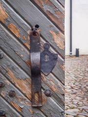 Old gates, doors, handles and locks in the old city of Tallinn