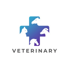 veterinary logo design vector template