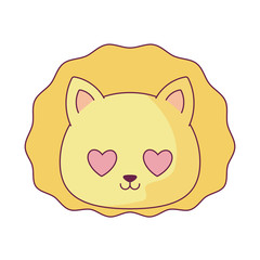 Kawaii lion cartoon vector design