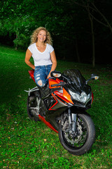 Fototapeta na wymiar Happy sport motocyclist