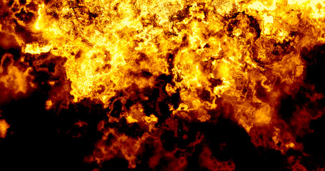 high detail wall of fire by napalm explosion