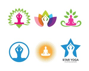 Meditation logo template vector icon