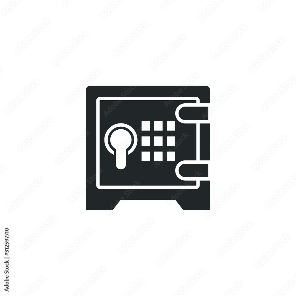 Poster safe deposit box icon template color editable. bank vault symbol vector sign isolated on white backg