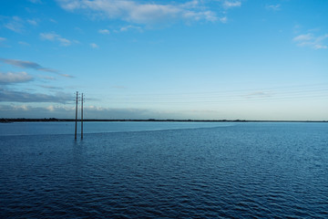 The peace river split into two colors at Punta Gorda and Port Charlotte