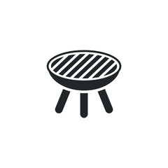 BBQ grill icon template color editable. Outdoor grill. barbecue Grill symbol vector sign isolated on white background illustration for graphic and web design.