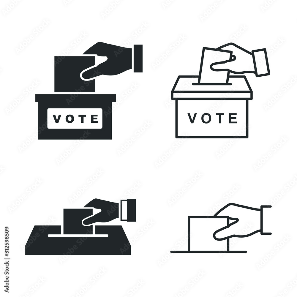 Poster election vote concept icon template color editable. voting ballot box symbol vector sign isolated on