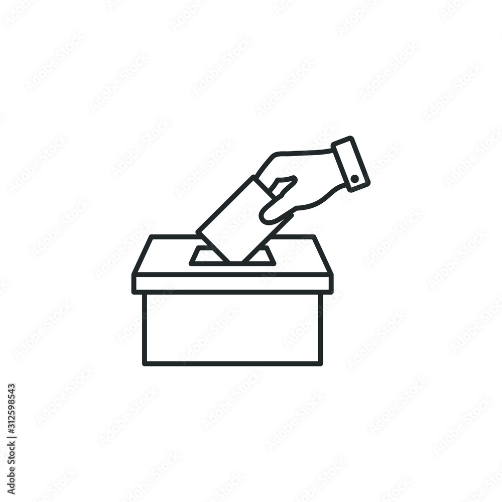 Aufkleber election vote concept icon template color editable. voting ballot box symbol vector sign isolated on