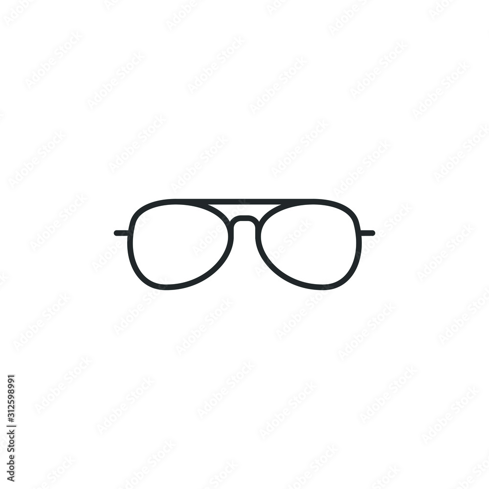 Poster glasses black silhouette icon template color editable. glasses symbol vector sign isolated on white 