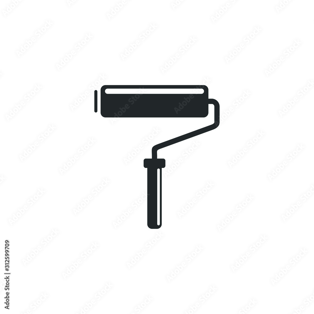 Poster roller paint icon template color editable. paint roller symbol vector sign isolated on white backgro