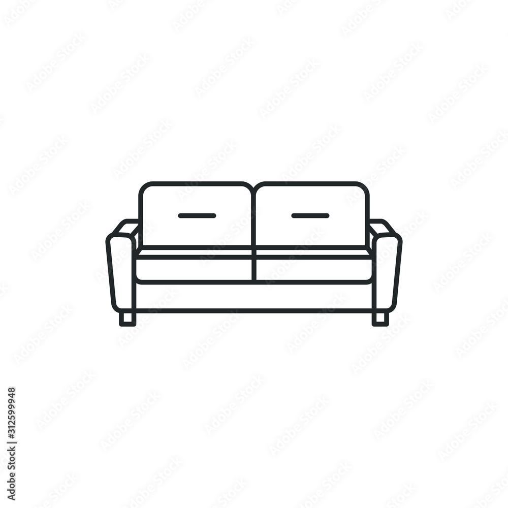 Poster sofa furniture couch icon template color editable. sofa furniture symbol vector sign isolated on whi